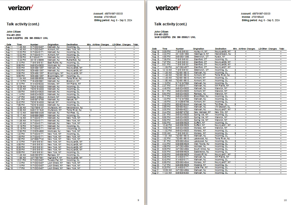 USA New Jersey Verizon utility 9 10 scr
